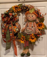 Scarecrow Wreath with Sunflowers