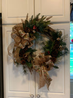 Gold and Pinecone Wreath